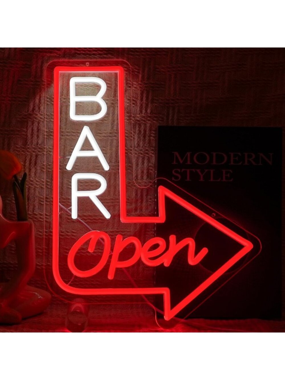 Dimmable Neon Open Sign for Bar, Pub, Club - Bright LED Wall Decor, USB Powered